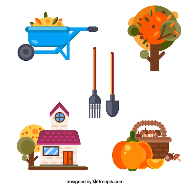 Free Vector autumn elements with original style