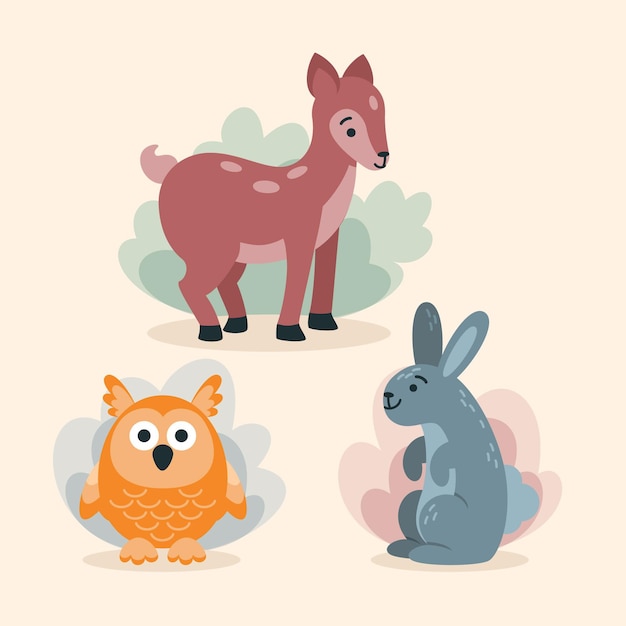 Free Vector autumn forest animals