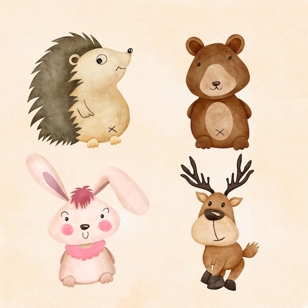 Free vector autumn forest animals