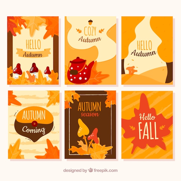 Autumn greeting card collection