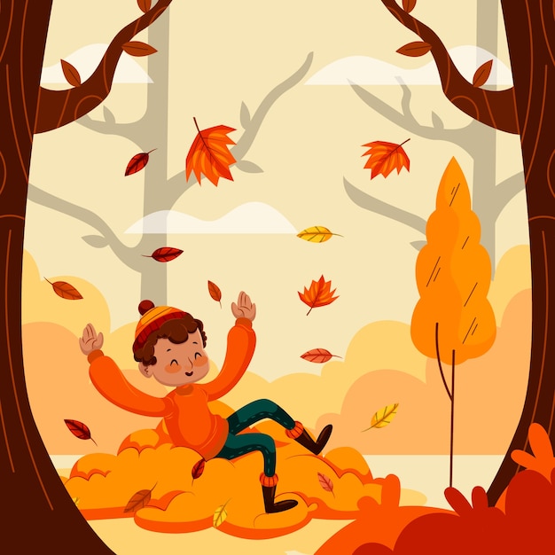 Free vector autumn hand drawn flat illustration