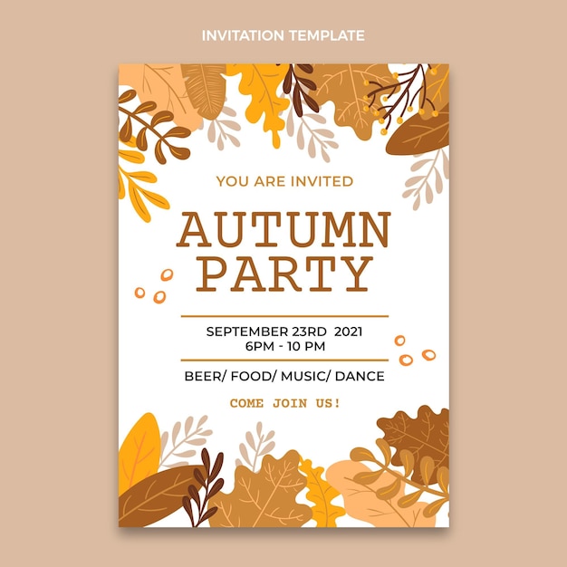 Free vector autumn invitation template