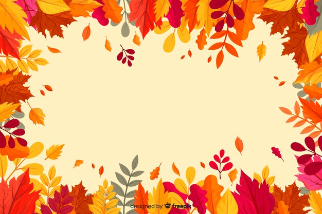 Autumn leaves background flat design