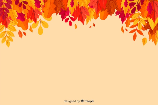 Free vector autumn leaves background flat design