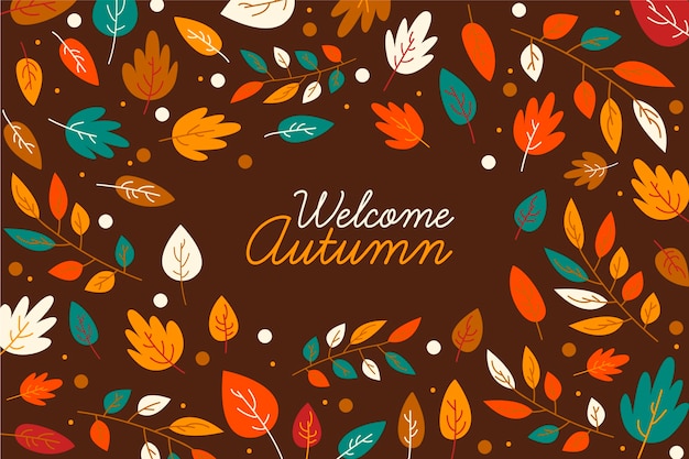 Free Vector autumn leaves background theme