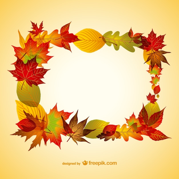 Autumn leaves frame