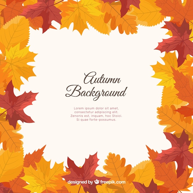 Free Vector autumn leaves frame