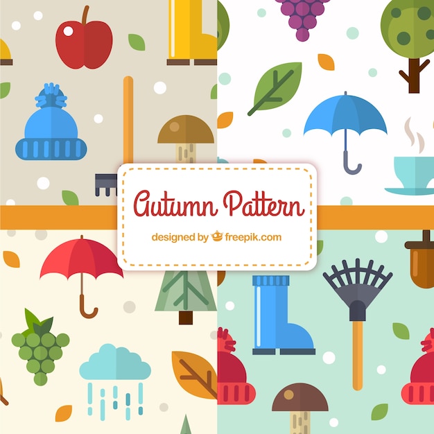 Autumn pattern with flat elements