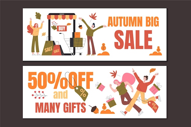 Autumn people sale banners