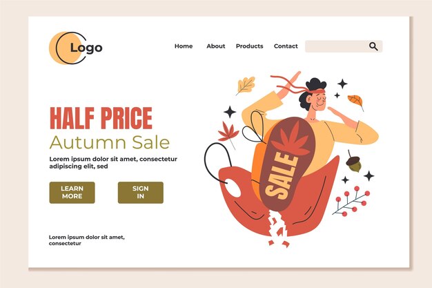 Autumn people sale landing page