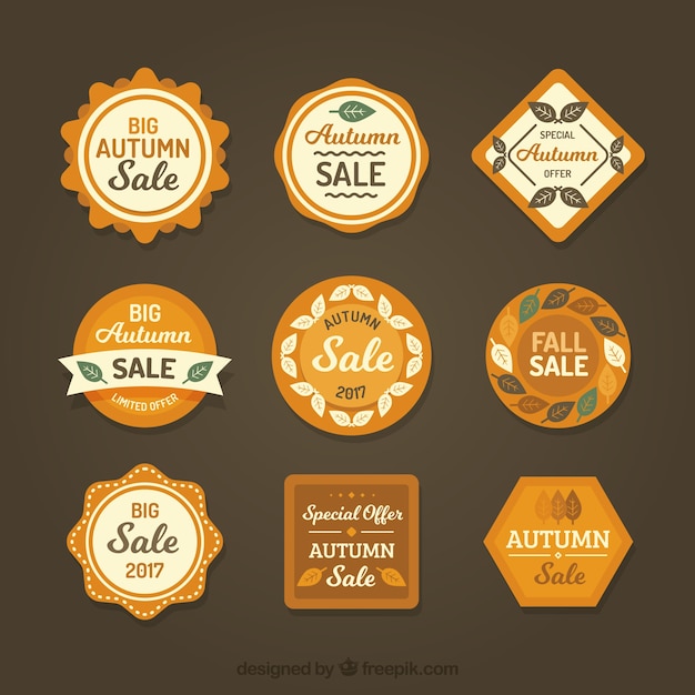 Autumn retro stickers pack