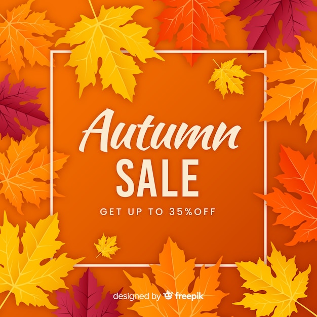 Autumn sale background flat style