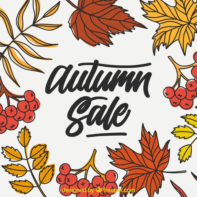 Autumn sale background with leaves