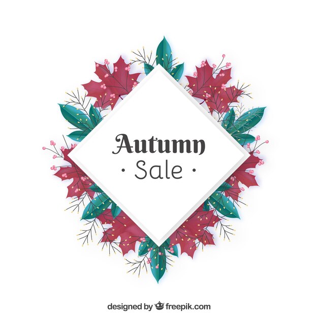 Autumn sale background with leaves