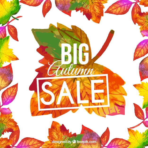 Autumn sale background with leaves