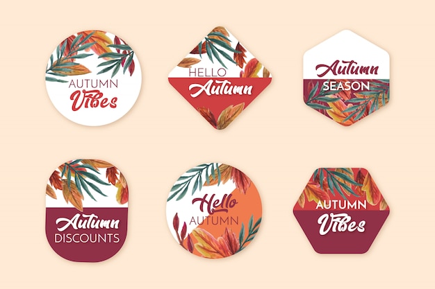 Free Vector autumn sale badges