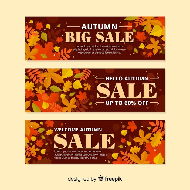 Free vector autumn sale banner flat design