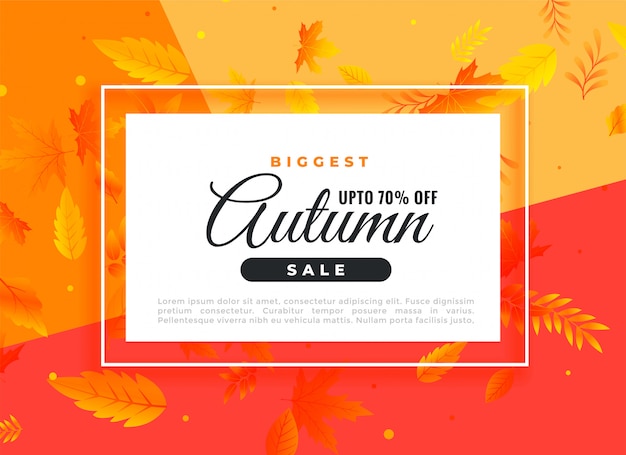 Free Vector autumn sale banner with promotional details