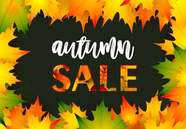 Autumn sale black retail banner 