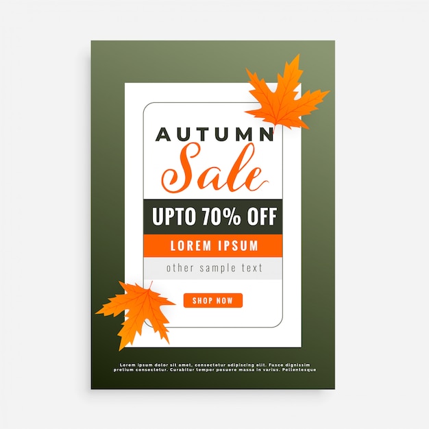 Autumn sale brochure design poster