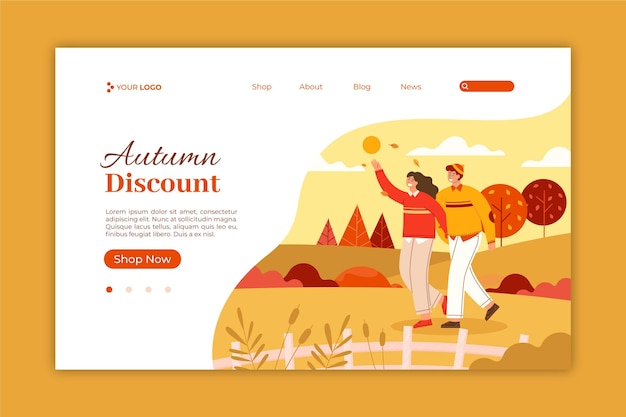 Autumn sale landing page template