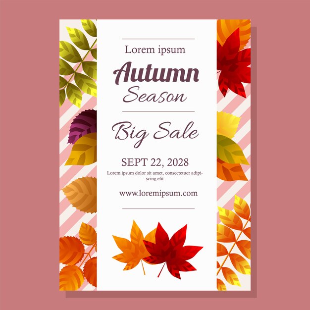 Autumn sale poster with leaves