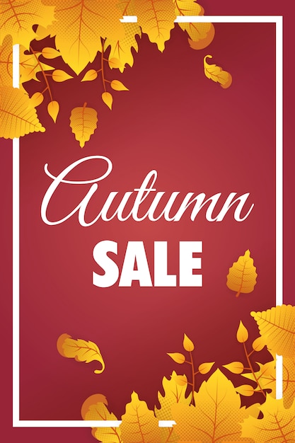 Autumn sale seasonal label 