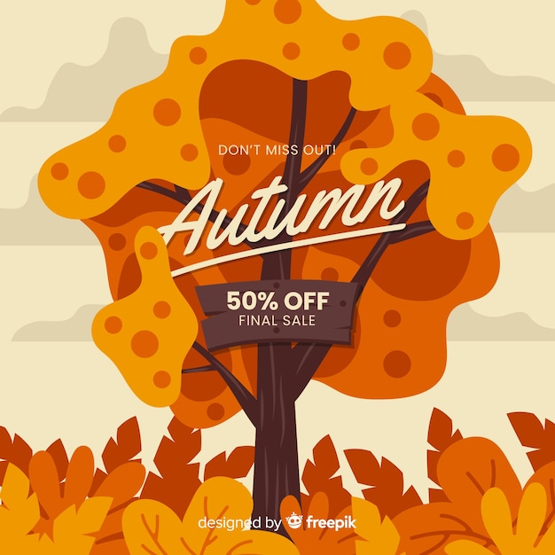 Free Vector autumn sales background flat design