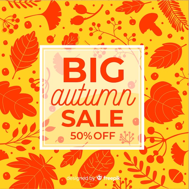 Free vector autumn sales background flat design