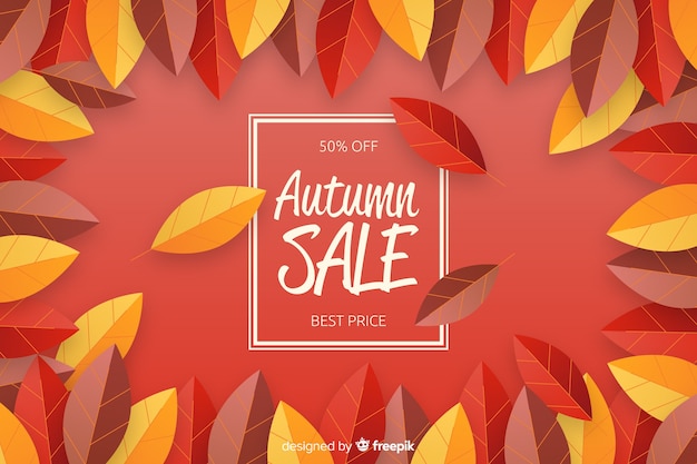 Free Vector autumn sales background flat design