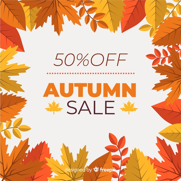 Autumn sales background flat design