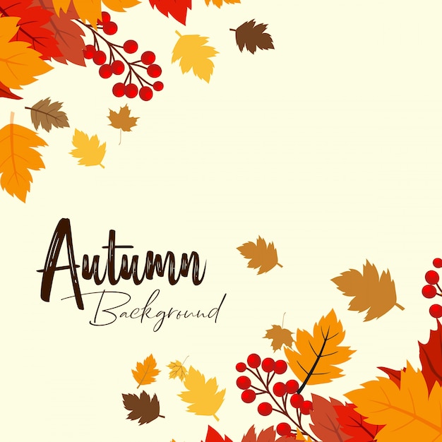 Autumn season design with light background vector