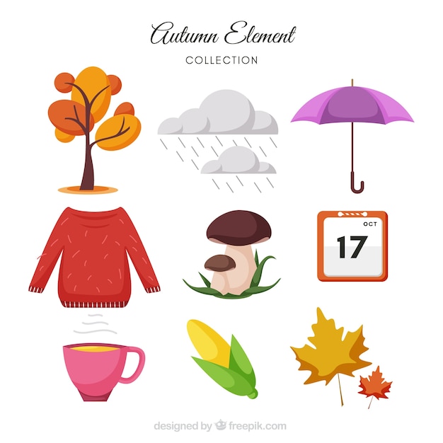 Free Vector autumn season pack