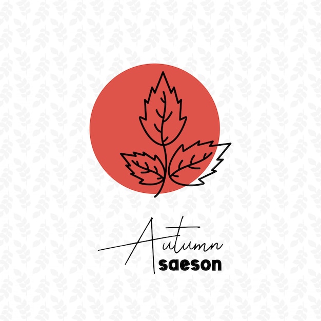 Autumn season with pattern background design vector 