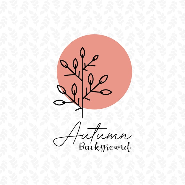 Autumn season with pattern background design vector 