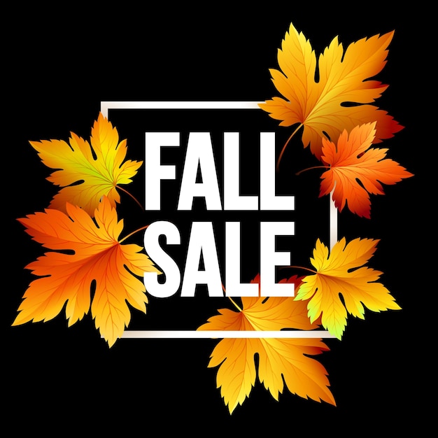 Autumn seasonal sale banner design. Fal leaf. Vector illustration EPS10