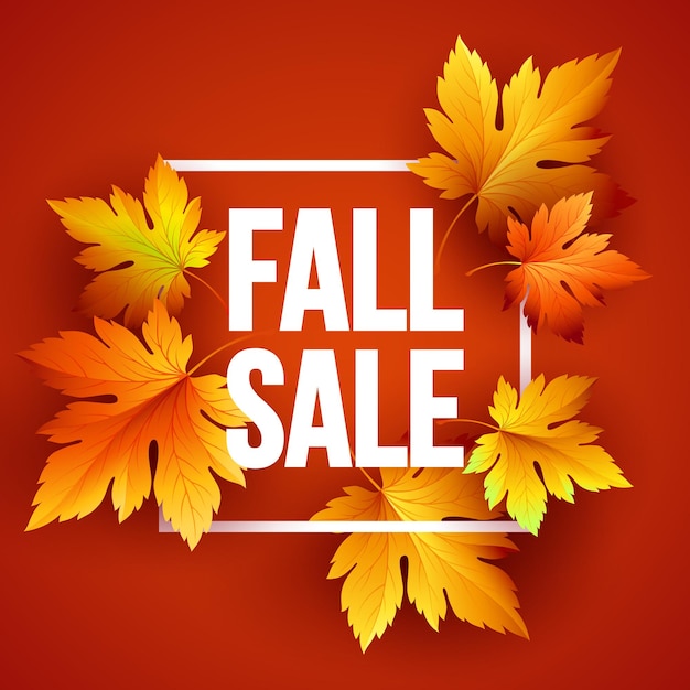 Autumn seasonal sale banner design