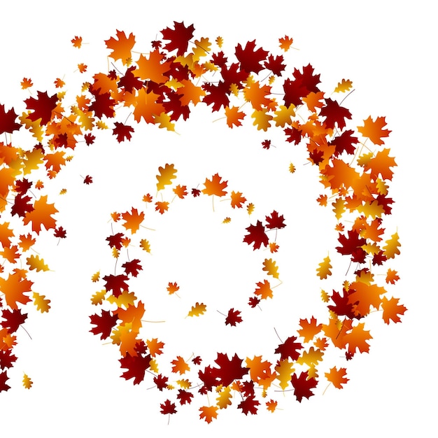 Free Vector autumn swirl leaves.