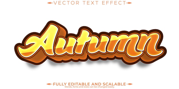 Free Vector autumn text effect editable season and leaf text style