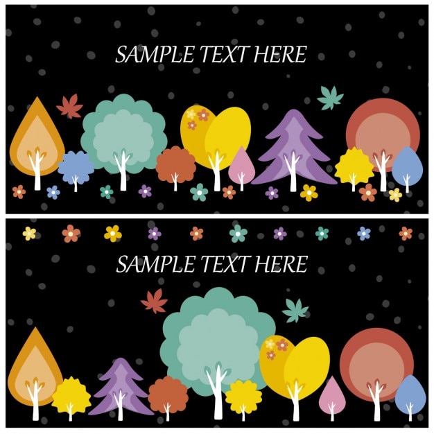 Free Vector autumn trees banners