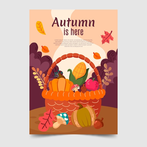 Autumn vertical flyer template