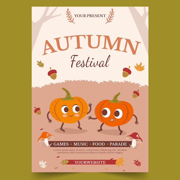 Free vector autumn vertical flyer template