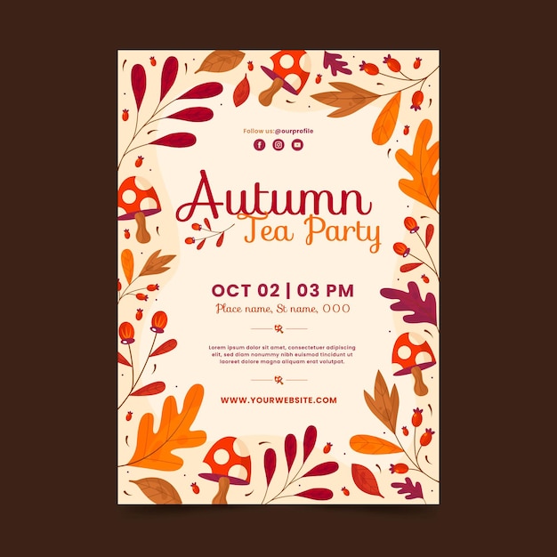 Autumn vertical poster template