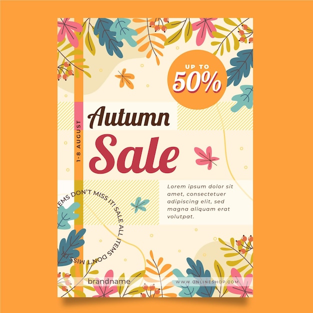 Autumn vertical poster template