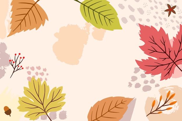 Free Vector autumn wallpaper theme drawing