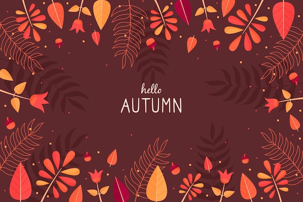 Free vector autumn wallpaper with leafage