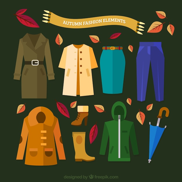 Free Vector autumnal clothes equipment