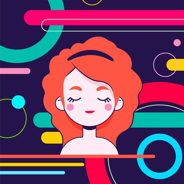 Avatar flat colorful geometric