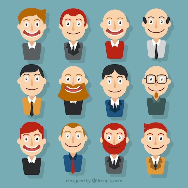 Free Vector avatars businessmen