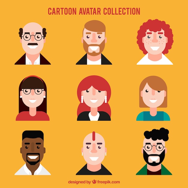 Free Vector avatars set of people in flat design